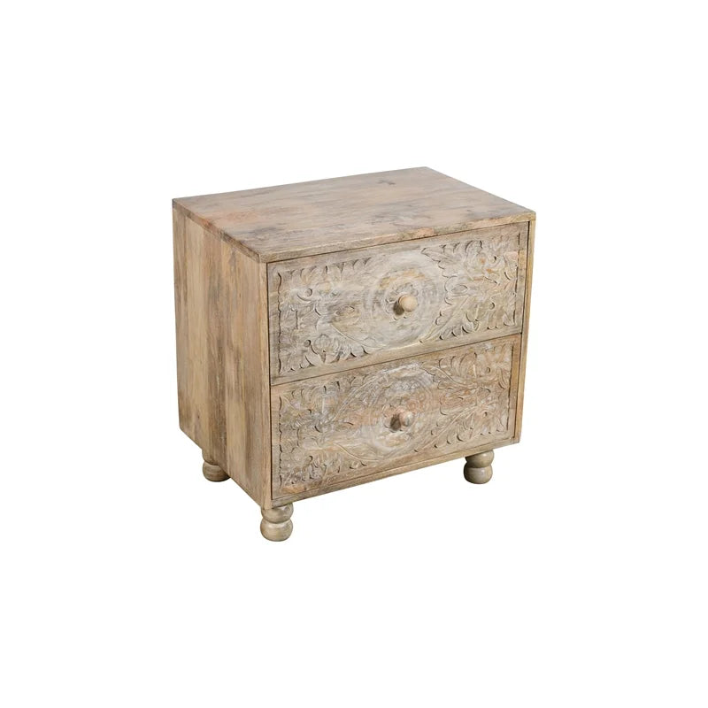 2-Drawer Solid Wood Nightstand T48850