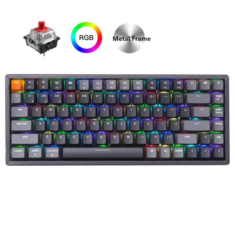 Wireless Bluetooth/USB Wired Gaming Mechanical Keyboard, Compact 84 Keys RGB LED Backlit Red Switch X52025