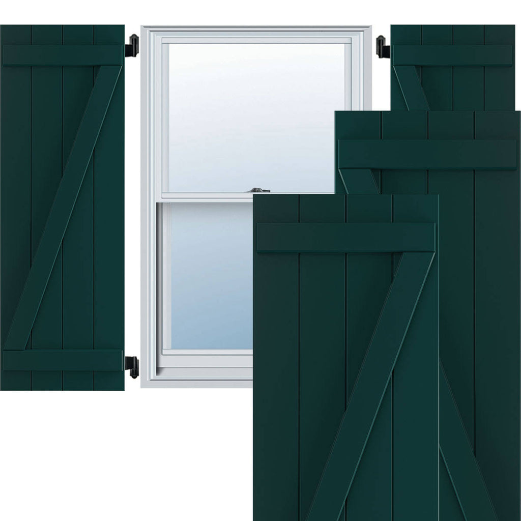 Thermal Green PVC Board and Batten Shutters, Per Pair W959