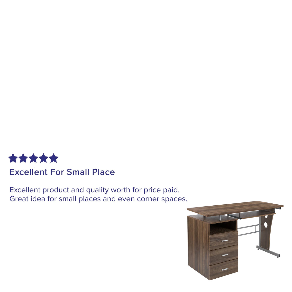 Rustic Walnut Desk with Three Drawer P162584