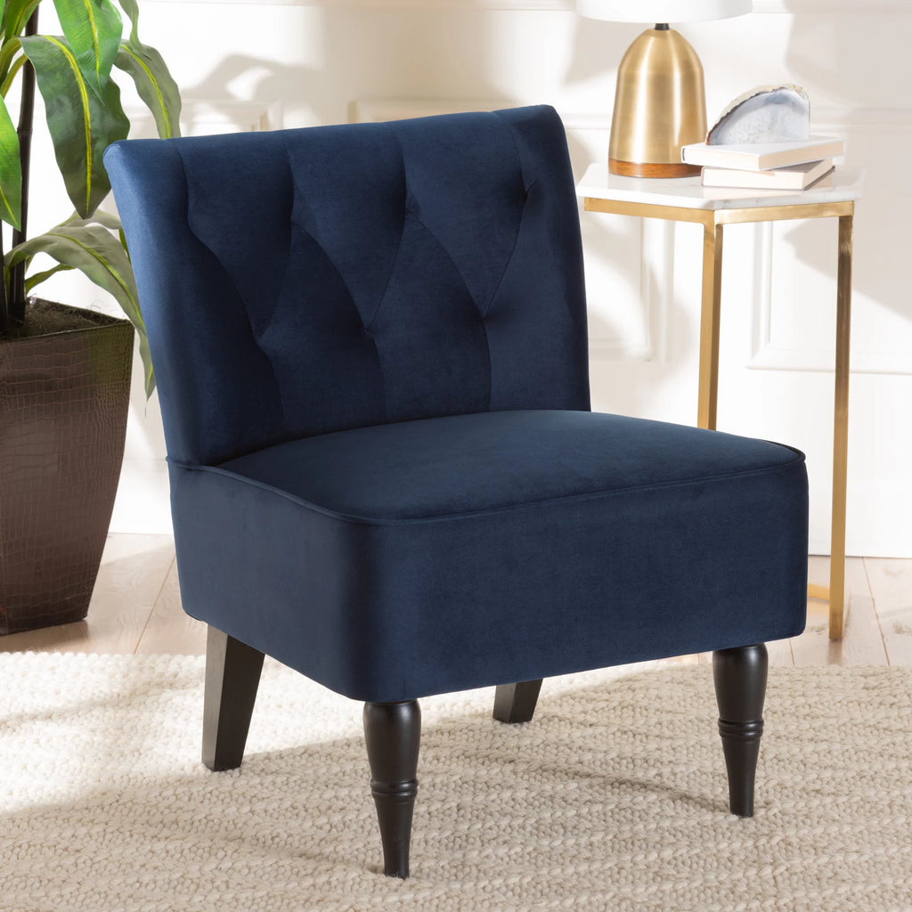 Navy Blue Slipper Chair I19874