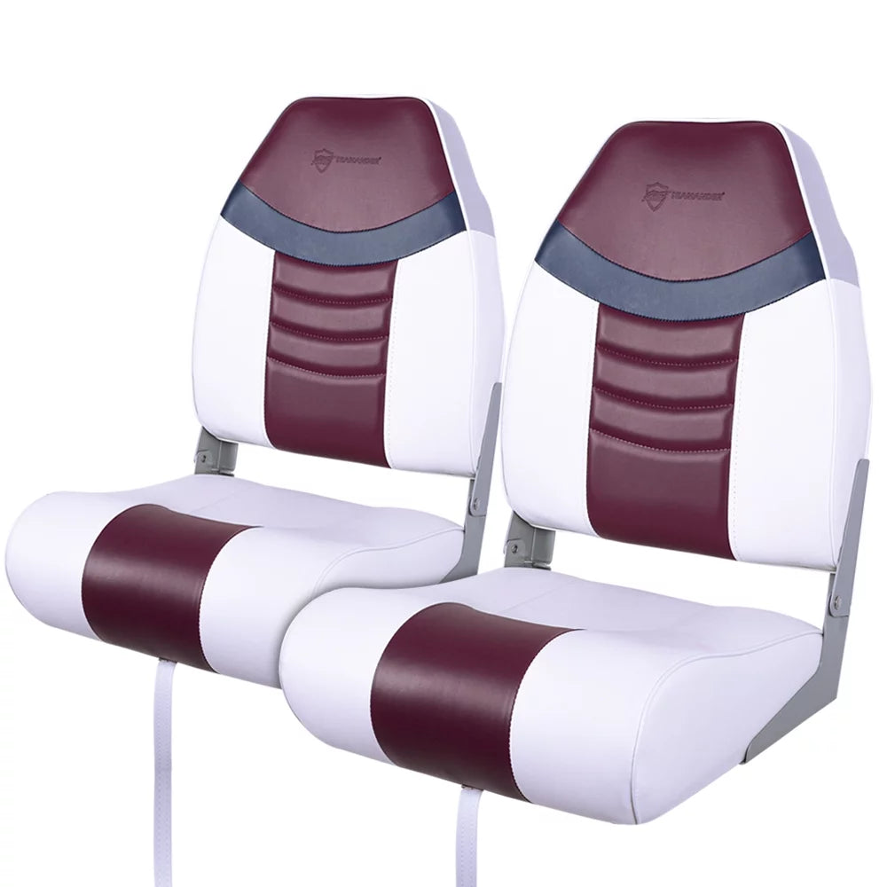 White Burgundy Navy Folding Boat Seat N319183