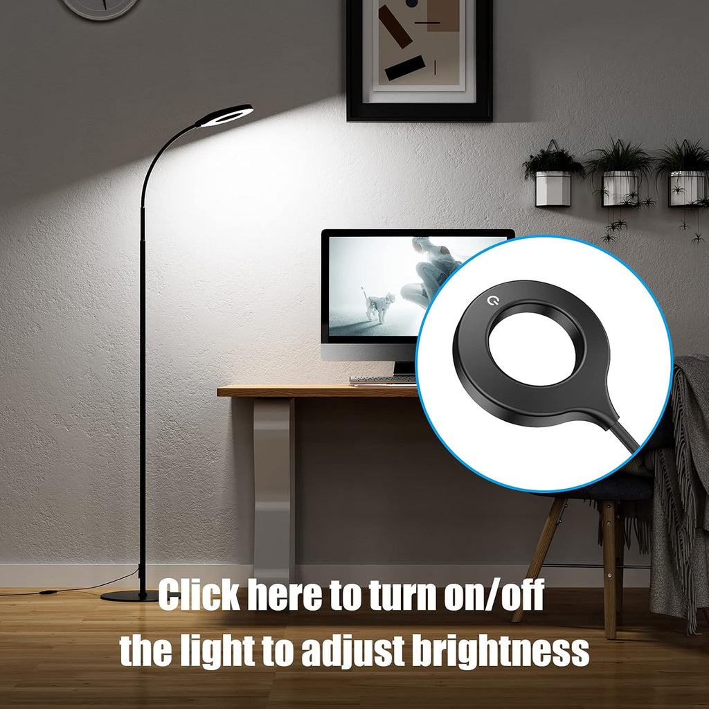 Black Dimmable LED Floor Lamp with Adjustable Gooseneck A606285
