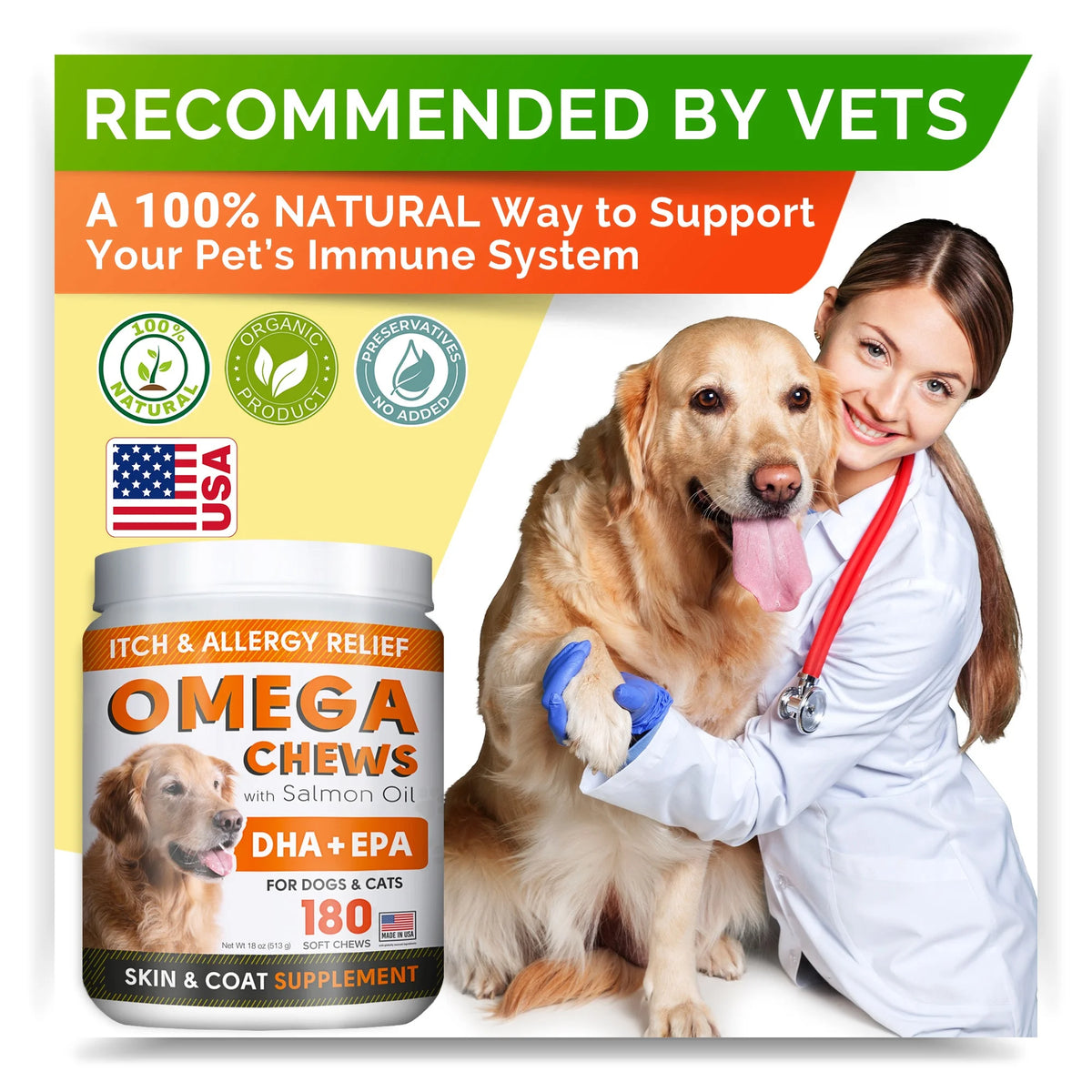 180 Chews Fish Oil Omega 3 Dog Treats R41717
