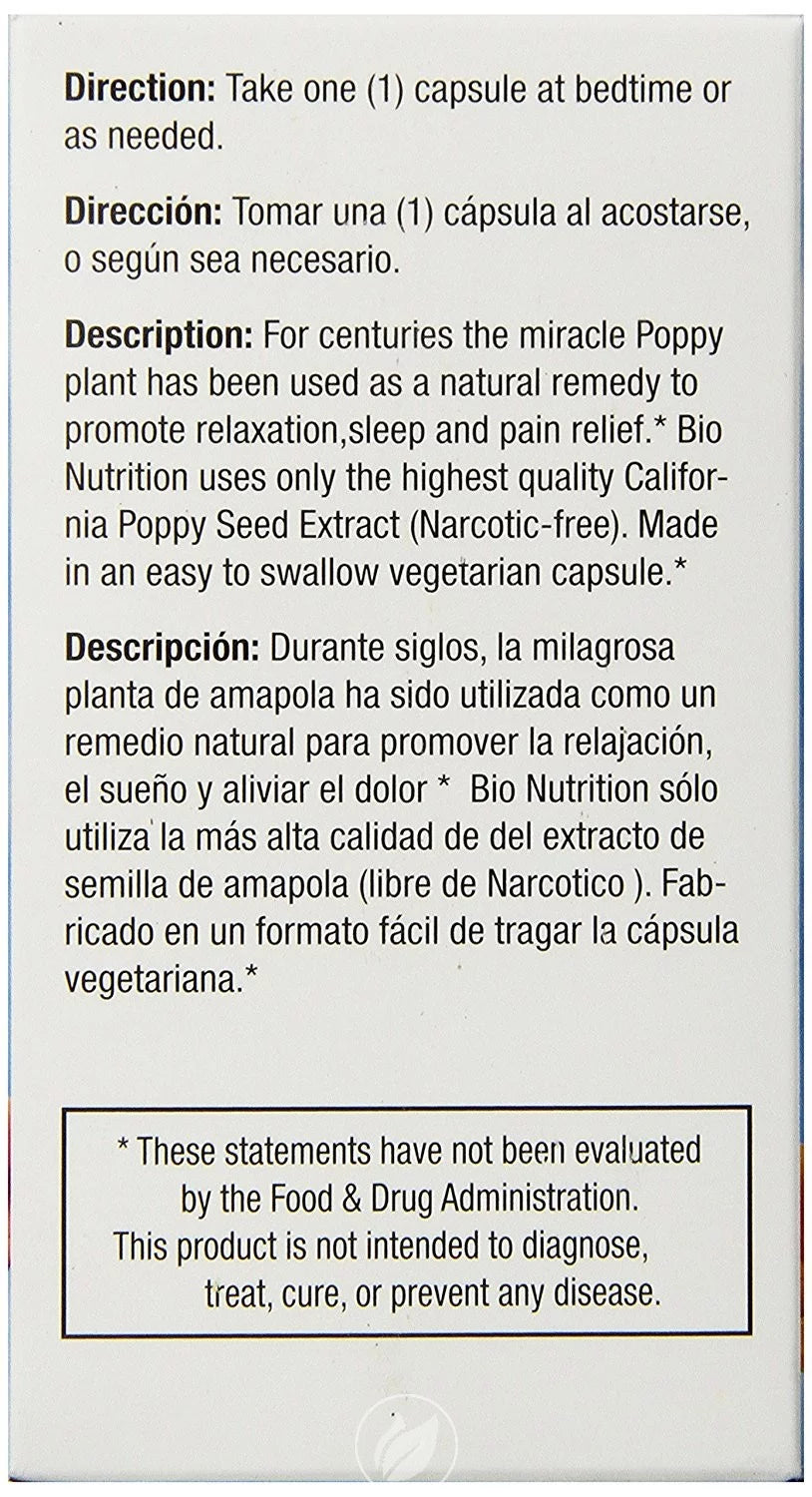 California Poppy Seed 60 Veg Caps Pack of 2 Q8641