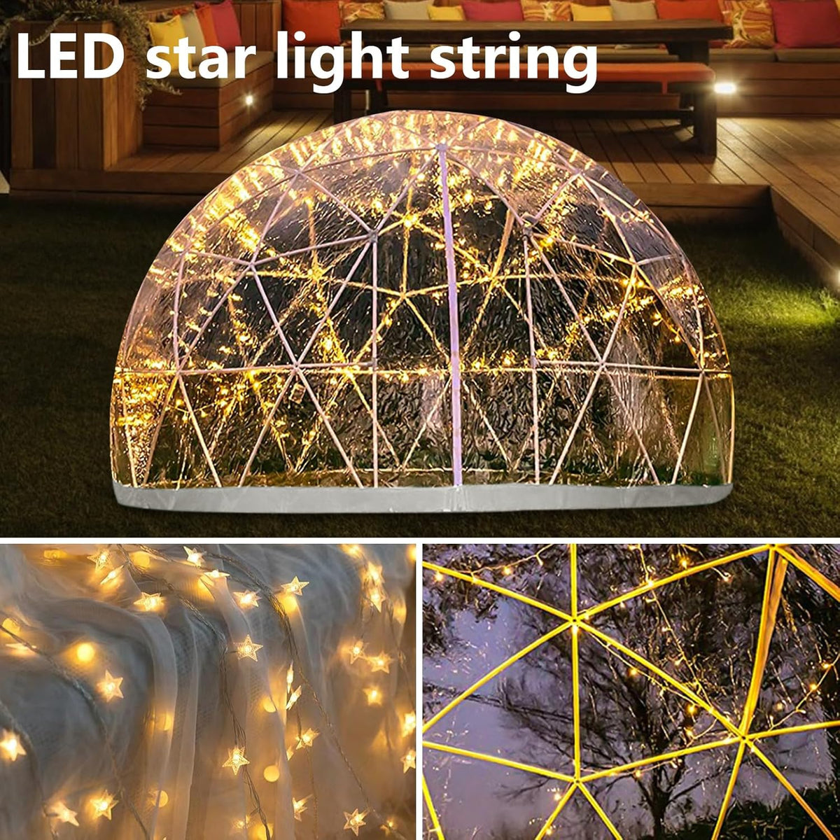12FT Bubble Tent Dome for 4-8 Person with Triangular Transparent Window M803