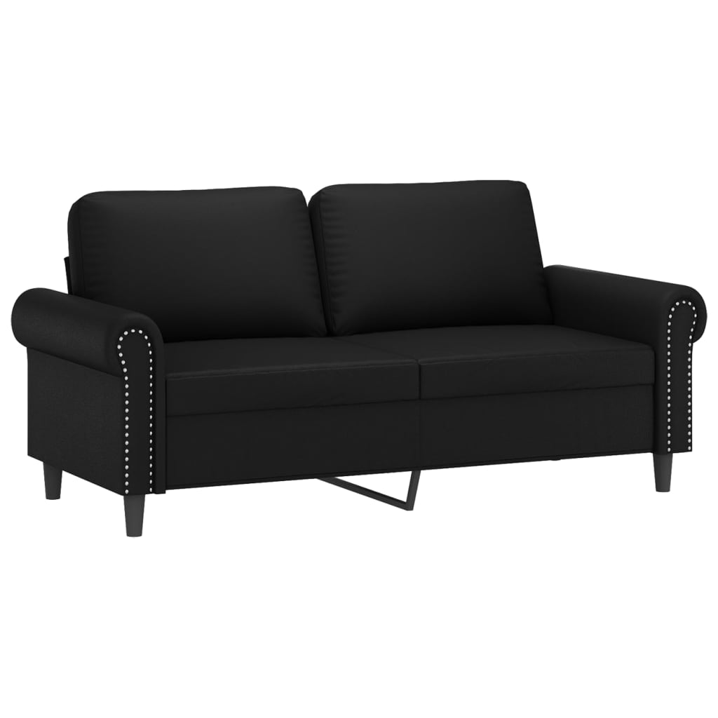Black 55.1" Faux Leather 2-Seater Sofa M408