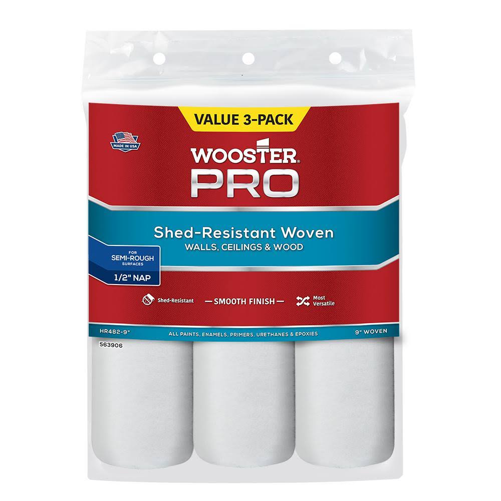 9 in. x 1/2 in. High-Density Woven Acrylic Roller Covers (3-Pack) (Case of 6) D3642