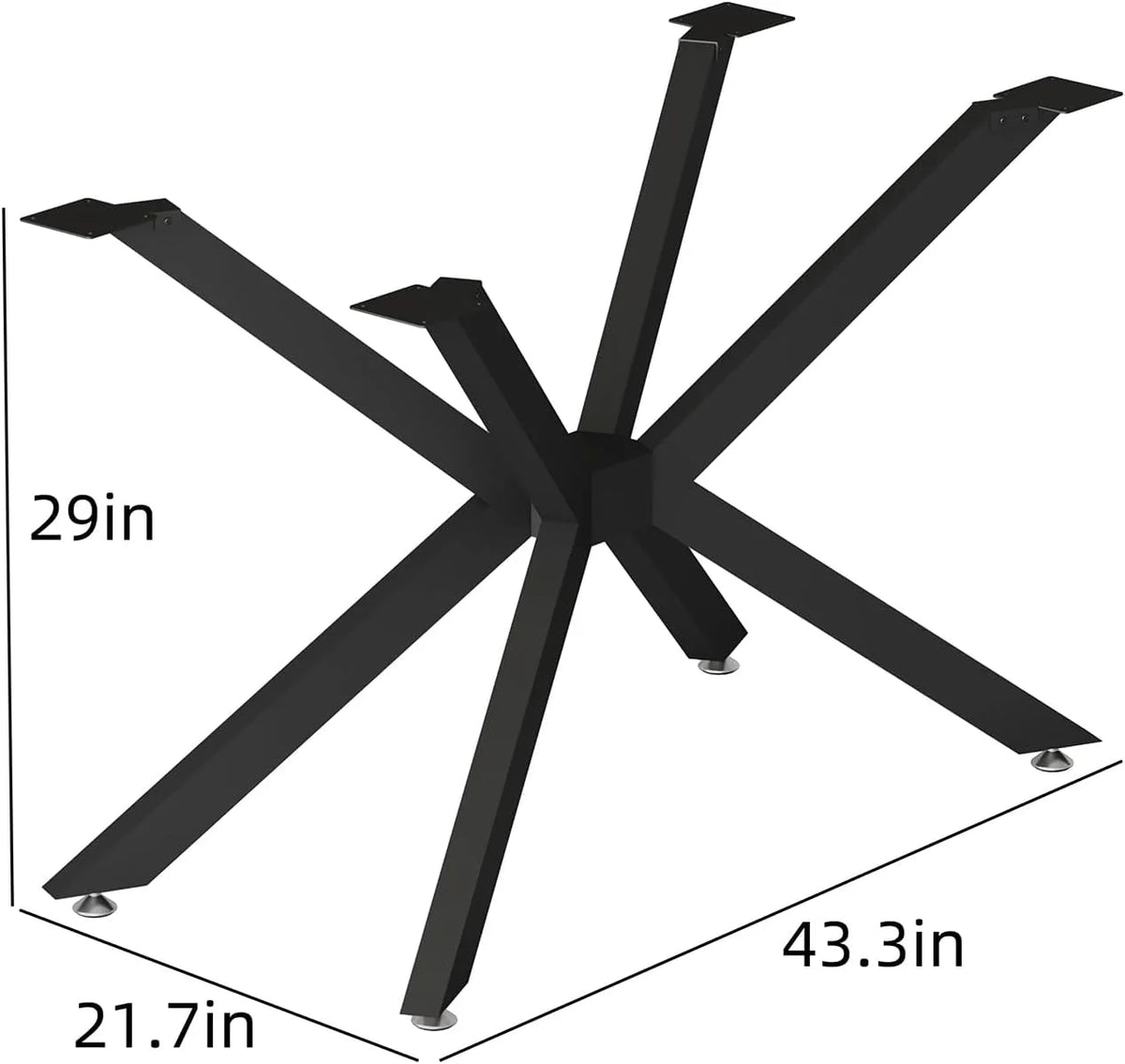 Black 28" Metal Dining Table Legs with Suction Cups K38557