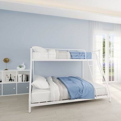 Twin Over Full Standard Bunk Bed Frame White Q275