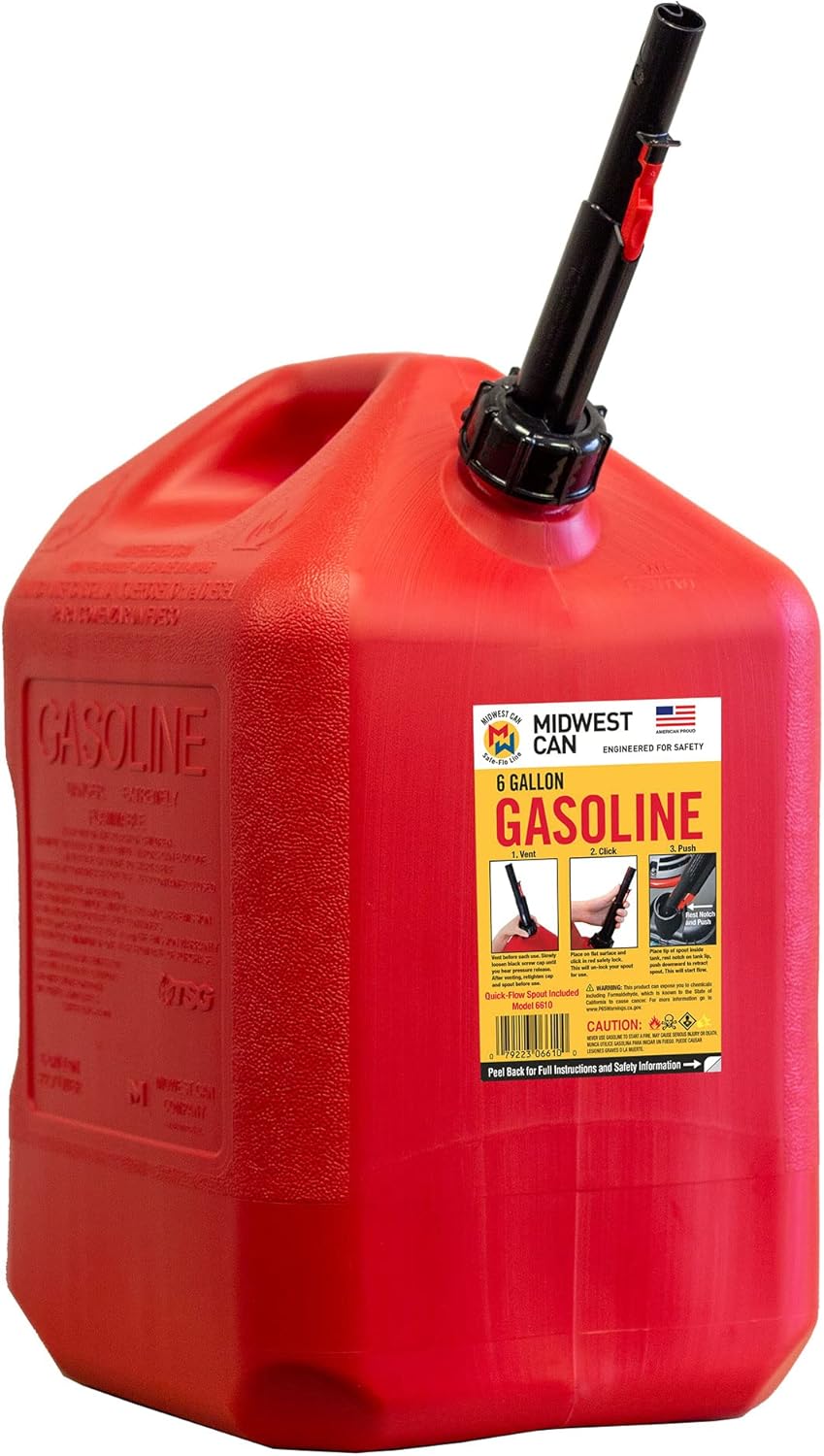 6 Gallon Gasoline Can with Auto Shut Off Spout B7728