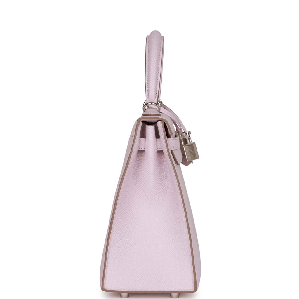 Mauve Pale Epsom Leather Handbag with Palladium Hardware G951