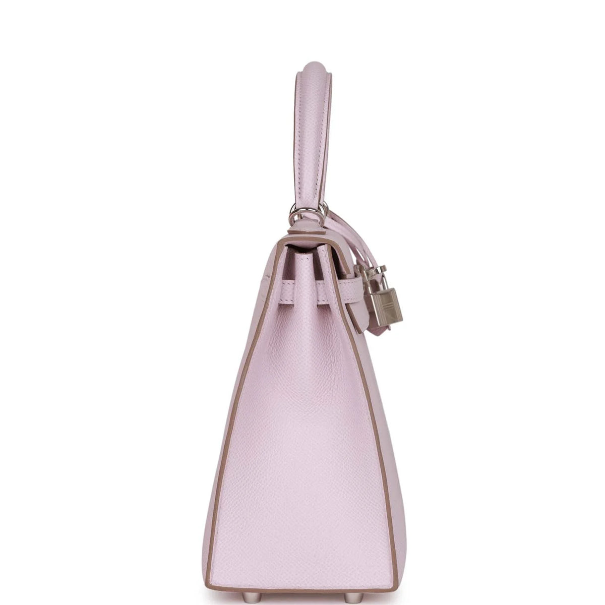 Mauve Pale Epsom Leather Handbag with Palladium Hardware G951