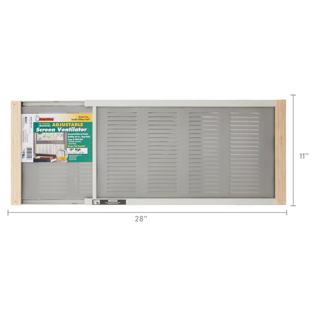 10" Wood Frame Window Ventilator with Screen N377