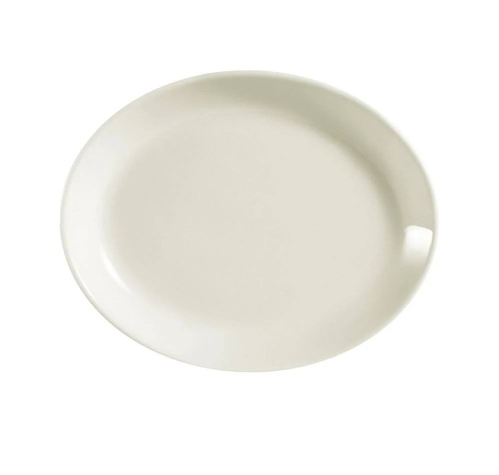 Stoneware Coupe Oval Platter, American White, Box of 12 M7277