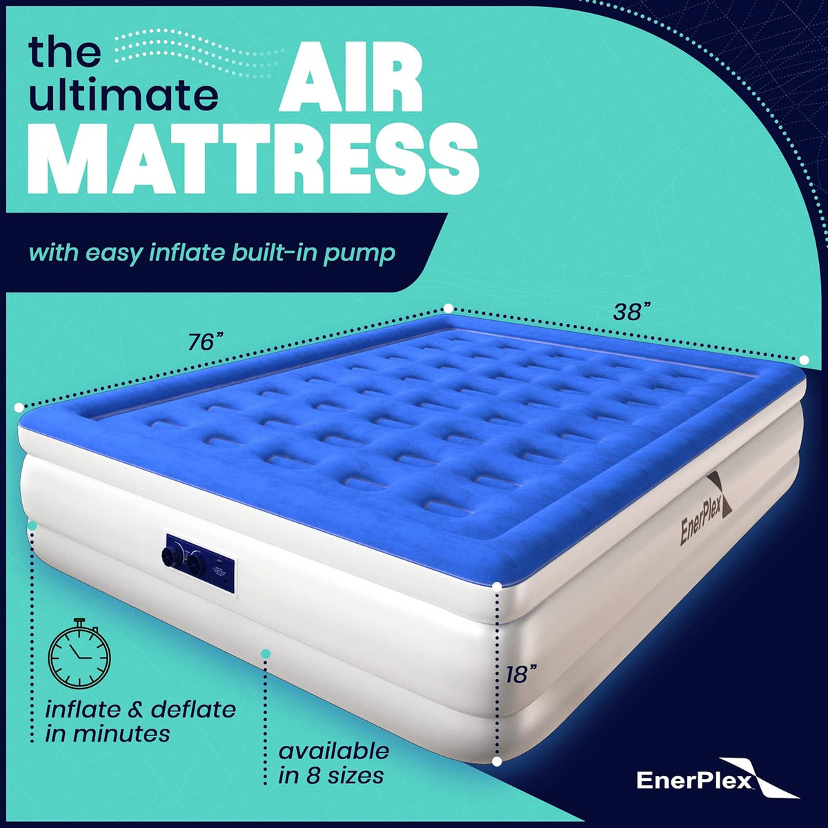 Twin 13 Inch Double Height Inflatable Air Mattress with Built-in Dual Pump C3610
