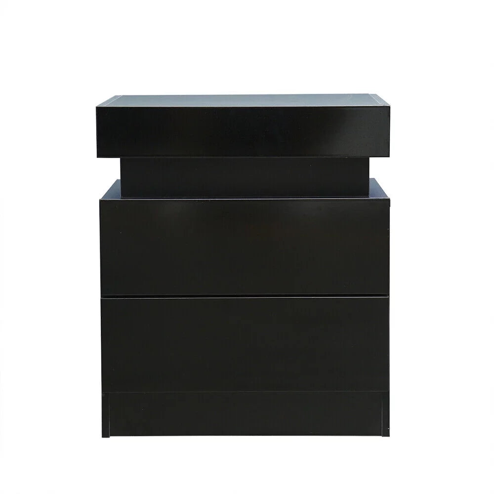 LED High Gloss 2 Drawer Nightstand C264532