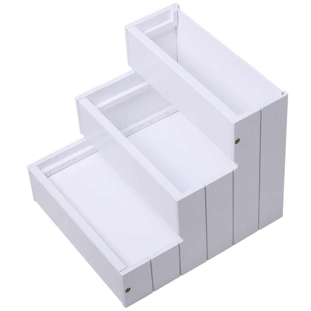 White 3 Step Wooden Non Slip Pet Stairs N14064
