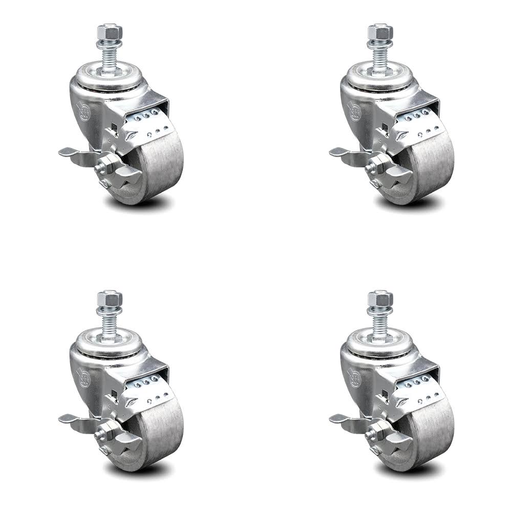 Semi Steel Swivel Caster Set of 4 with 10mm Stem G2263