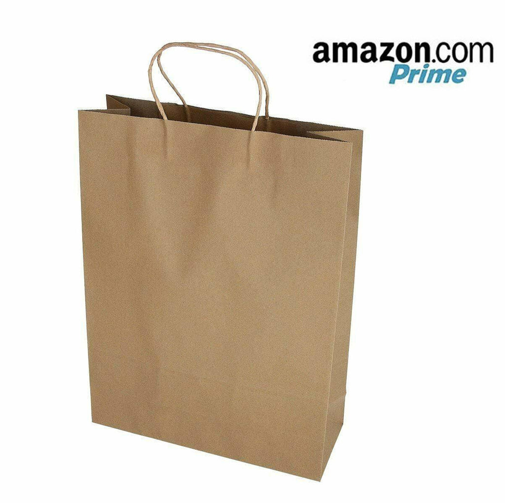 250 Brown Kraft Paper Shopping Bags O64761