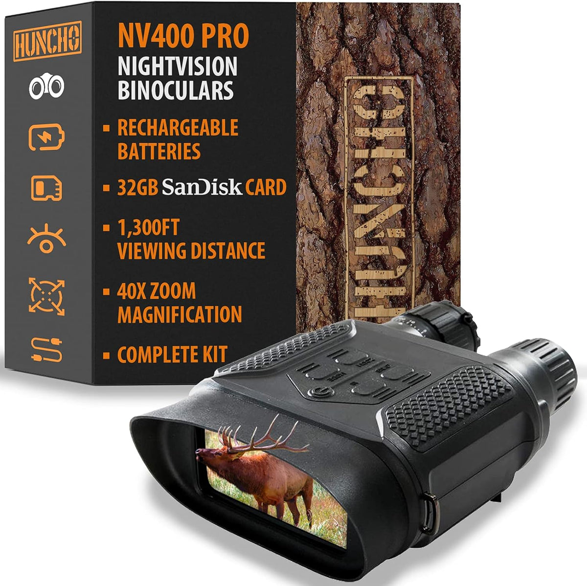 Infrared Digital Night Vision Binoculars, Rechargeable, 40X Zoom, 1300ft Viewing Distance M33208