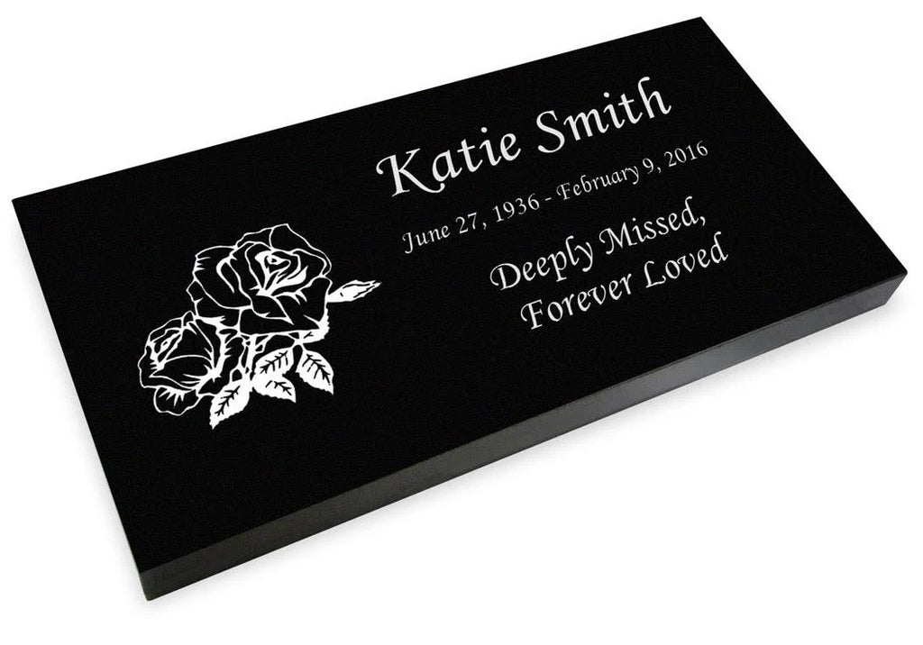 Black Granite Engraved Memorial Headstone E3336