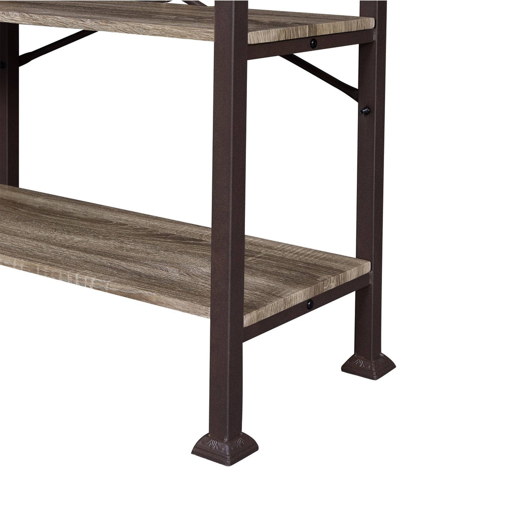 5-Tier Grey Oak Metal Bookshelf T579704