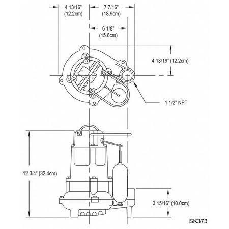 1/2 HP 1-1/2x22 Submersible Sump Pump 115V D365465