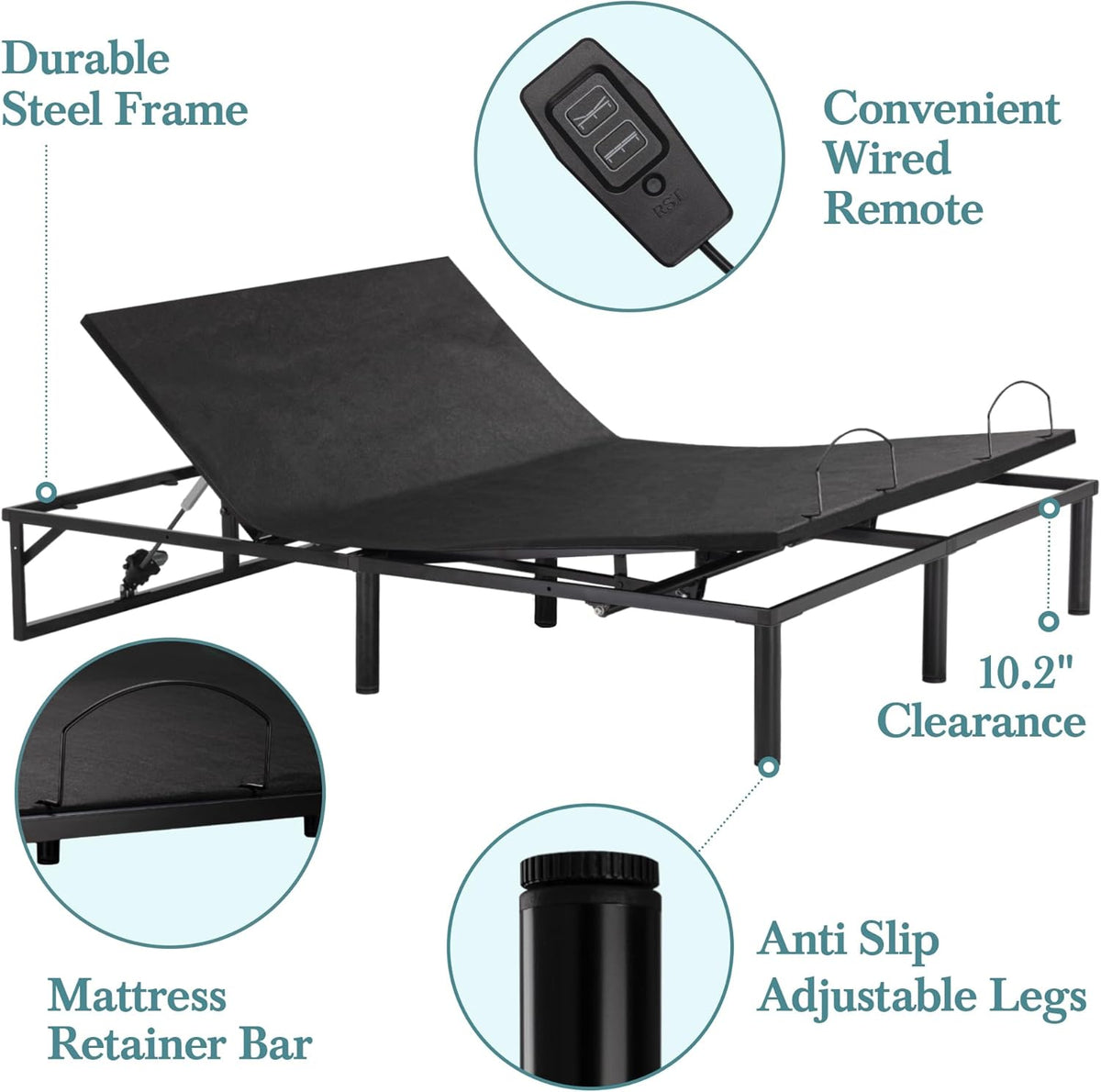 Queen Electric Adjustable Bed Base Frame M85737