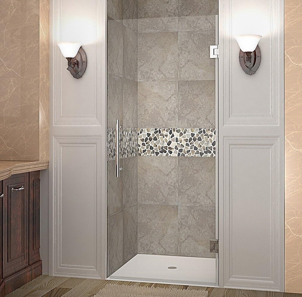 24 x 72 Frameless Hinged Shower Door, Brushed Stainless Steel P985728