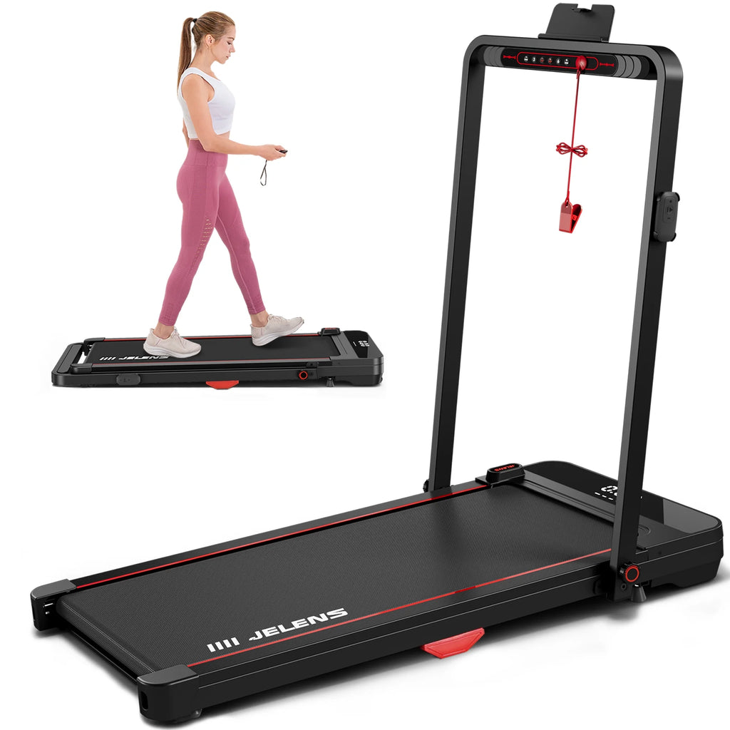 2 in 1 Folding Treadmill with Remote Control and LED Display N170