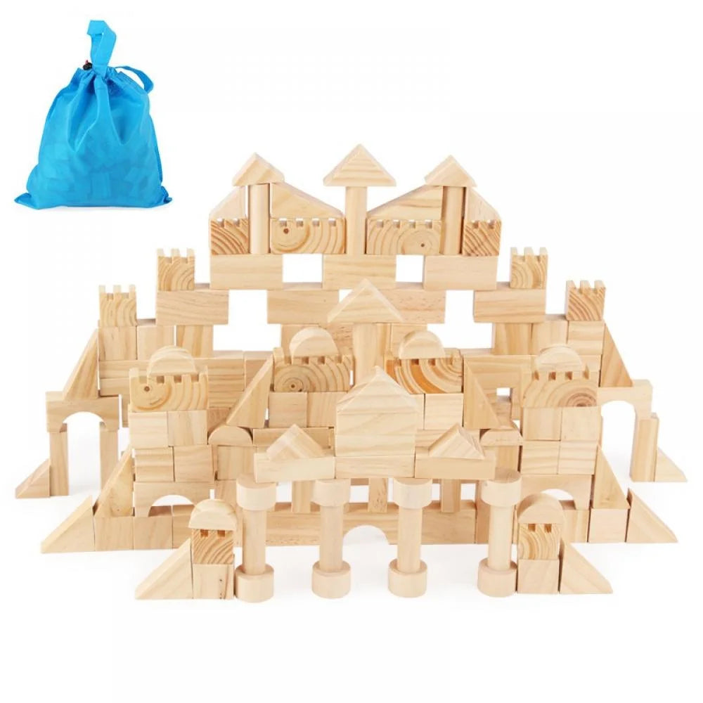 162Pcs Wooden Building Blocks Set L76851