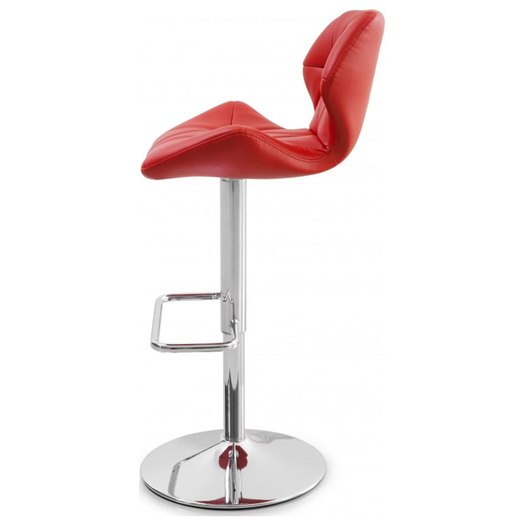 Gray Faux Leather Adjustable Height Barstool F41367