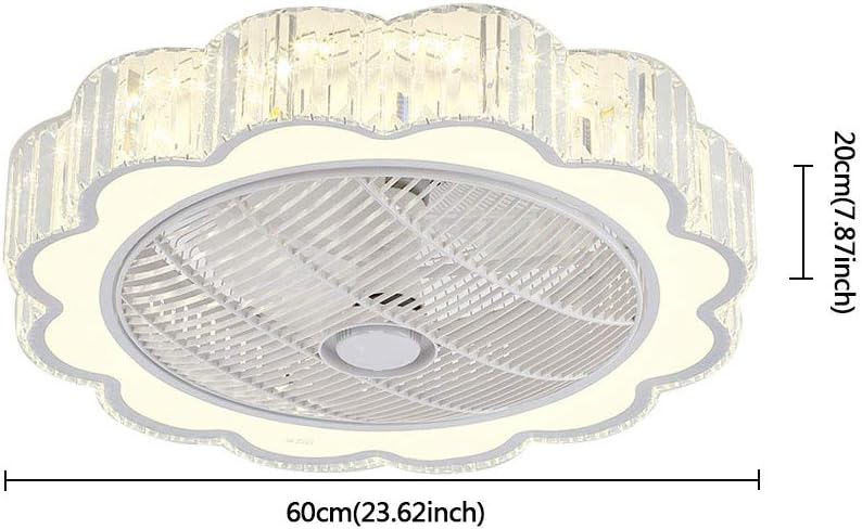23" Ceiling Fan with Lights, Acrylic LED Ceiling Fan with Remote Control White F748