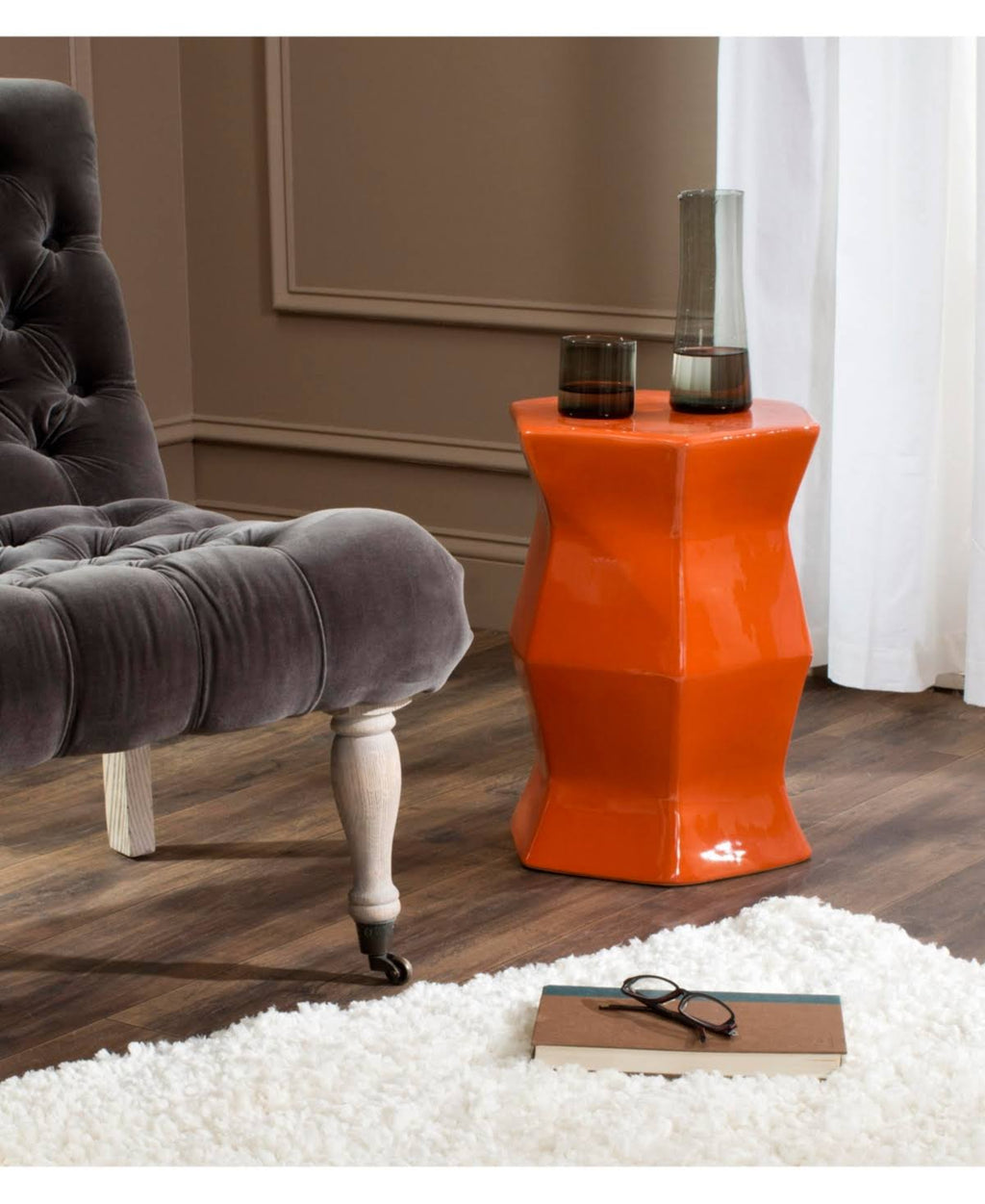 Gold Hexagon Garden Stool T702