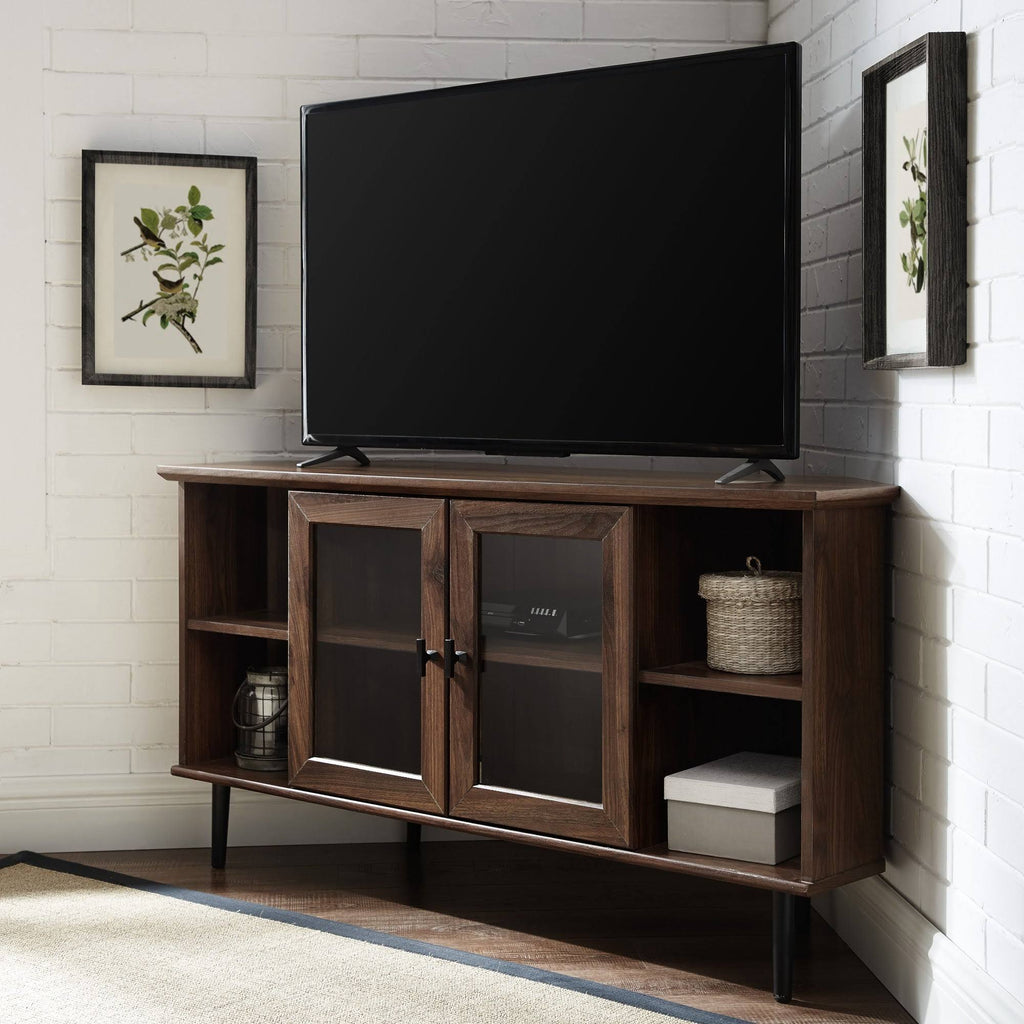 48-Inch Glass Door Corner TV Console J18685