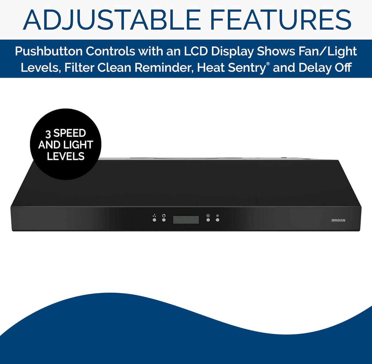 Black 30-Inch Under Cabinet Range Hood with Light Exhaust Fan, 400 CFM D306