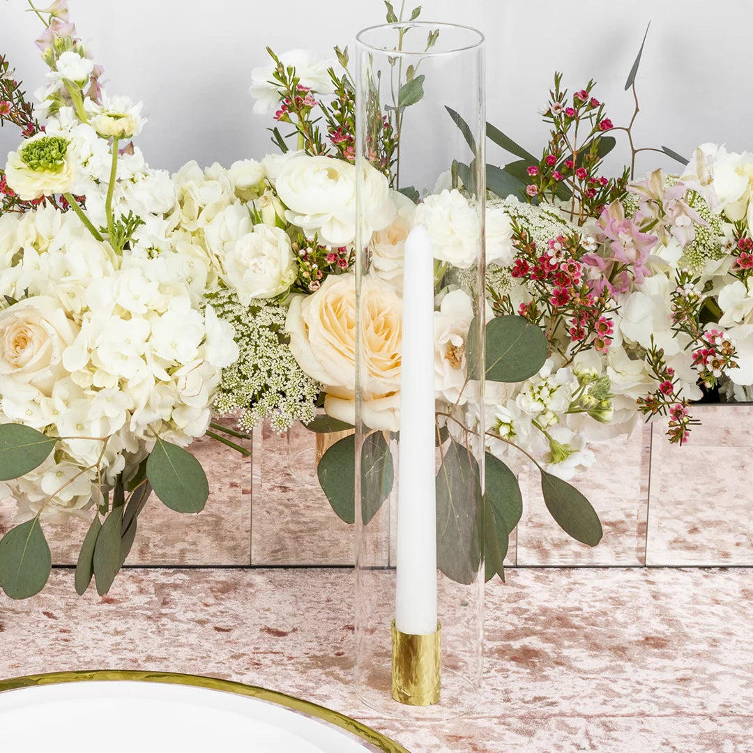 14" Tall Set of 6 Hurricane Glass Taper Candle Holders X853325