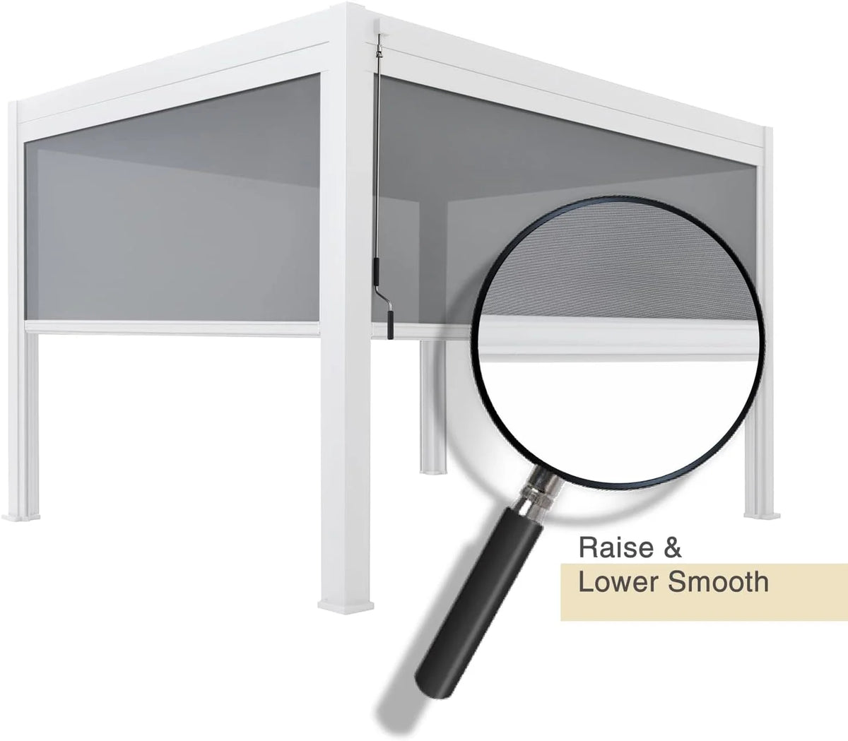 13' Aluminum Pull-Down Privacy Screen Pergola Divider (White) E948626
