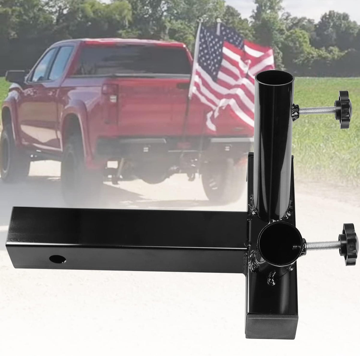 Dual Flagpole Holder for 2-Inch Hitch Receivers Y675053