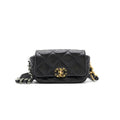 Black Lambskin Quilted Waist Bag X9624