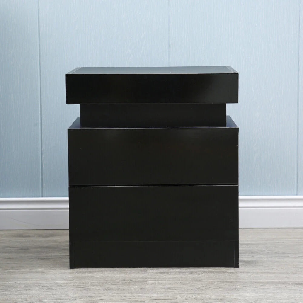 LED High Gloss 2 Drawer Nightstand C264532