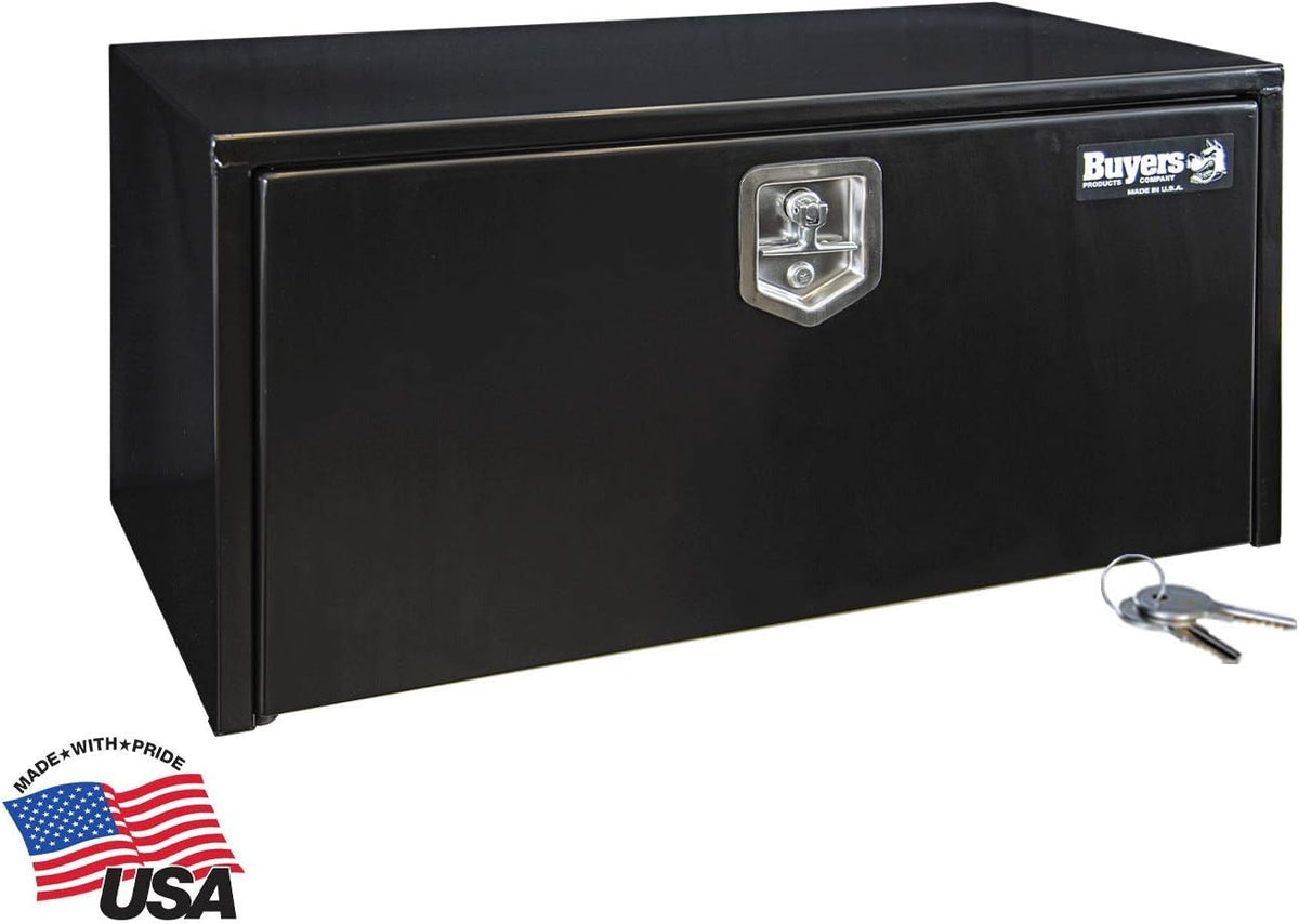 Black Steel Underbody Truck Box with T-Handle Latch, 18 x 18 x 36 Inch I813407