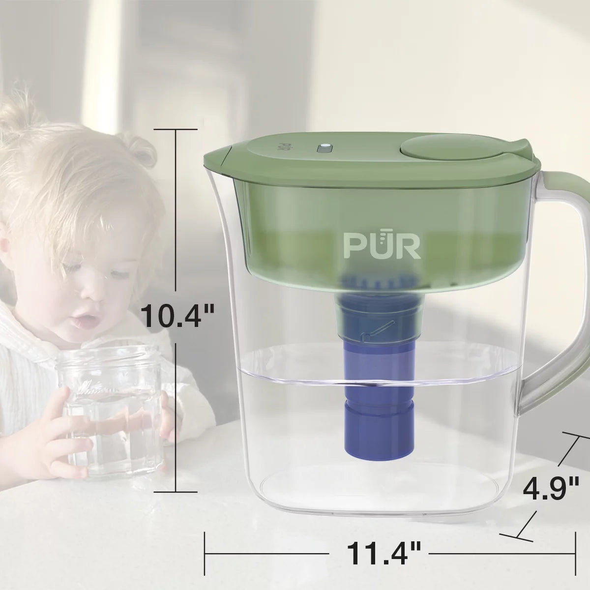 11 Cup Water Pitcher Filtration System, Sage G87479