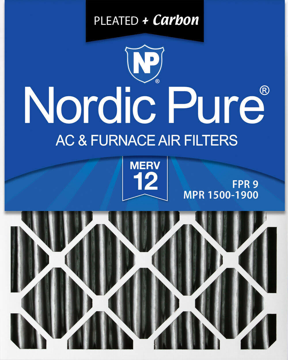 20x25x4 MERV 12 Pleated Carbon Air Filters 6 Pack K9242