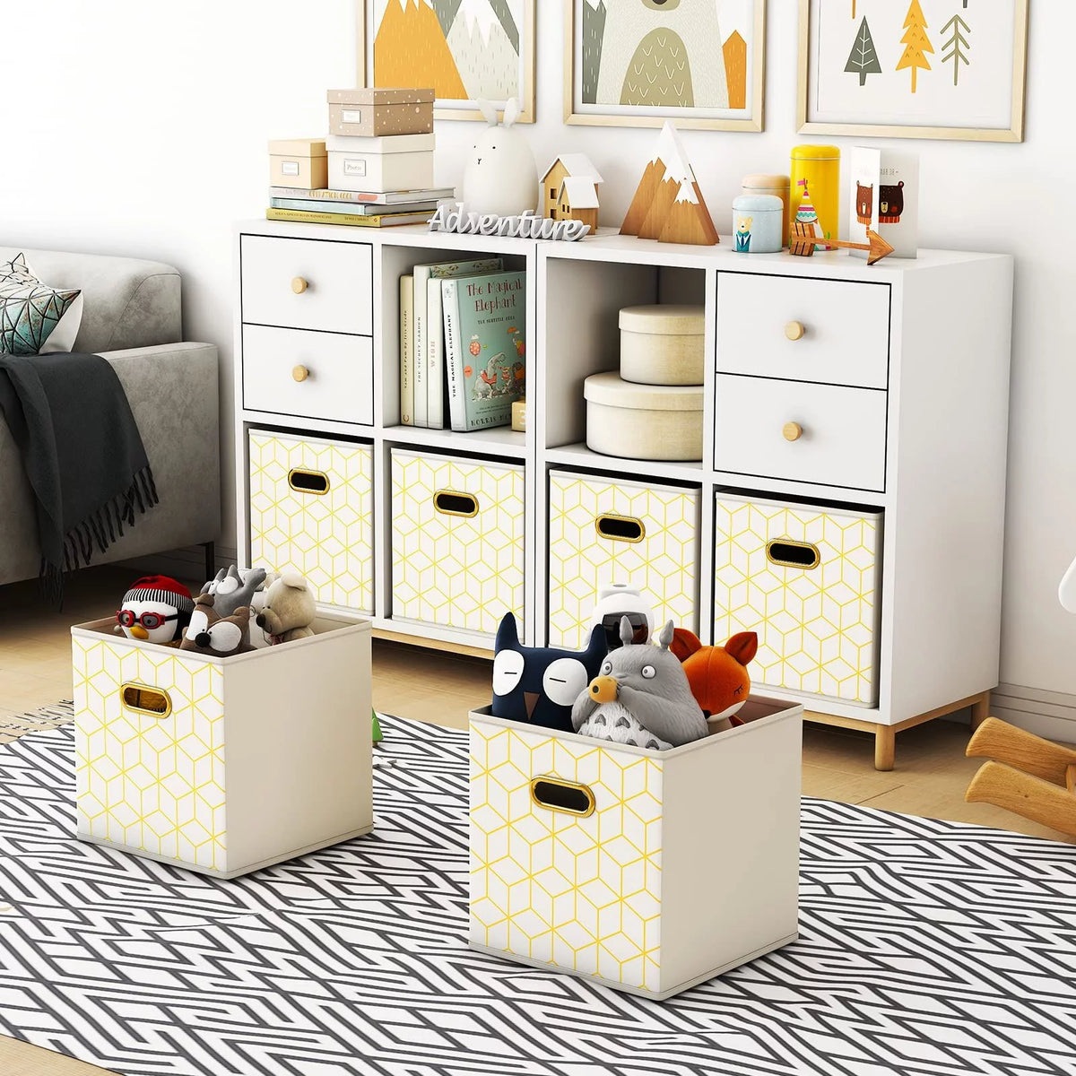 Set of 6 Collapsible Storage Cubes with Handles T21105