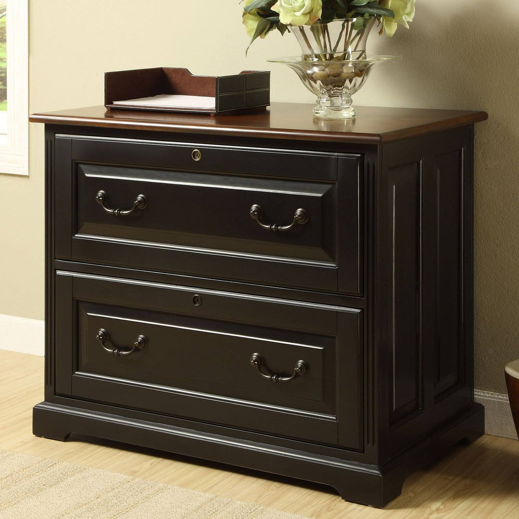 Black 2-Drawer Lateral File Cabinet P9837