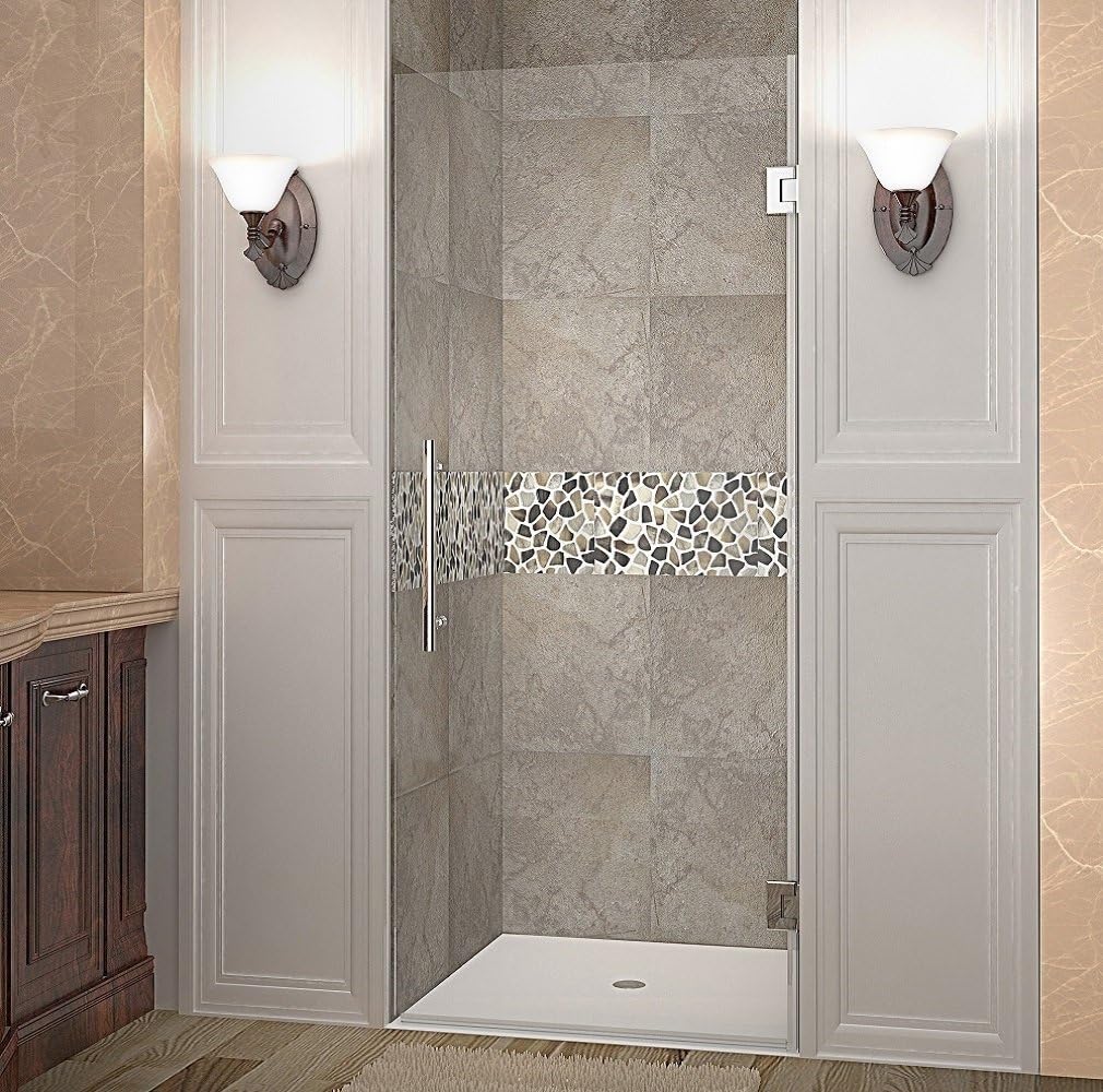 24 x 72 Frameless Hinged Shower Door, Brushed Stainless Steel P985728