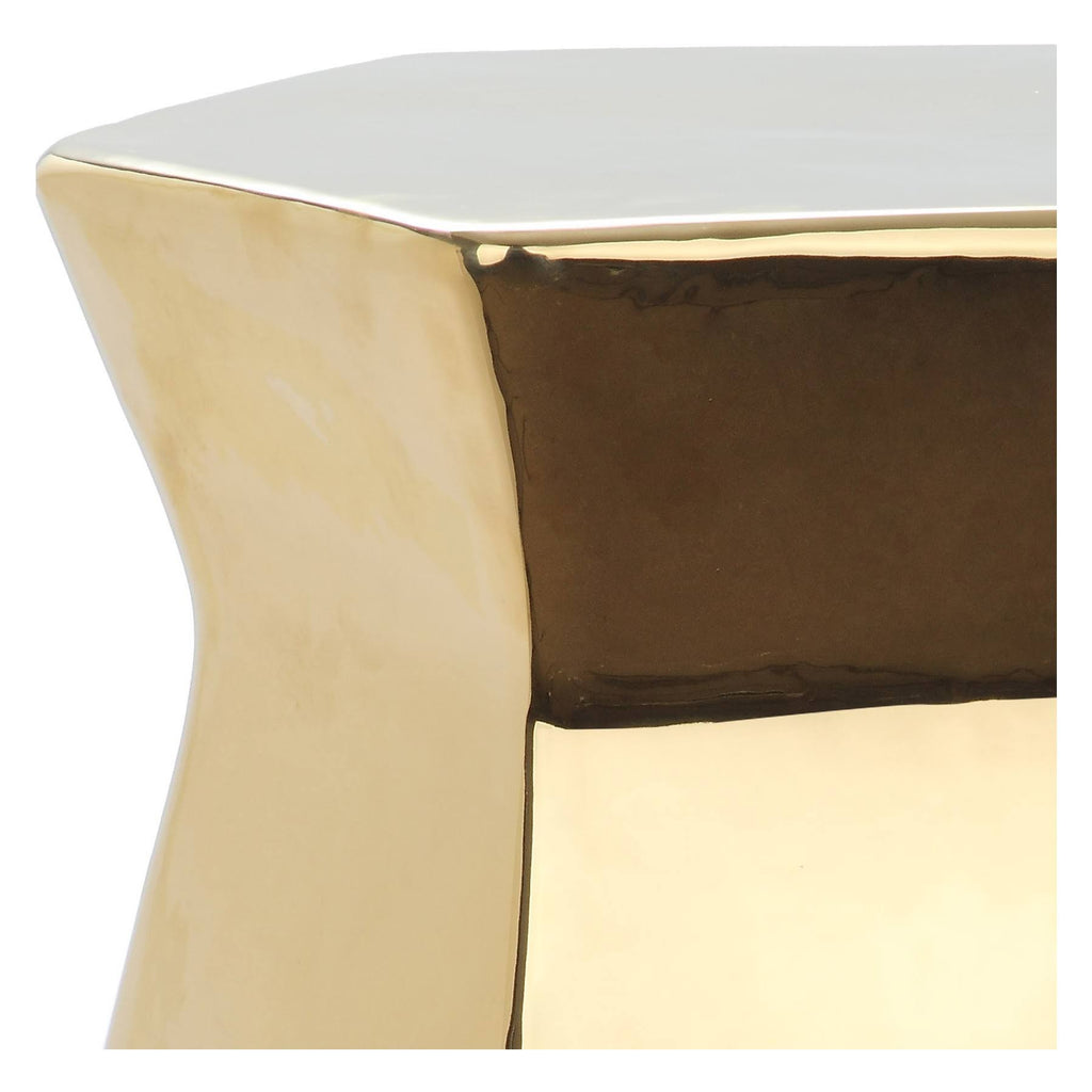 Gold Hexagon Garden Stool T702