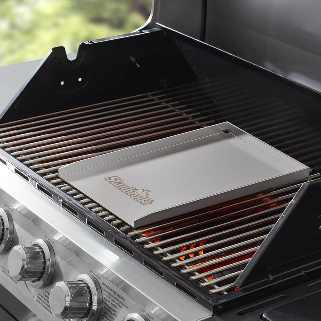 Stainless Steel Gas Grill Griddle Pan Pack of 2 Q4934